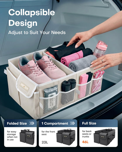 Foldable Trunk Organizer With Reinforced Storage