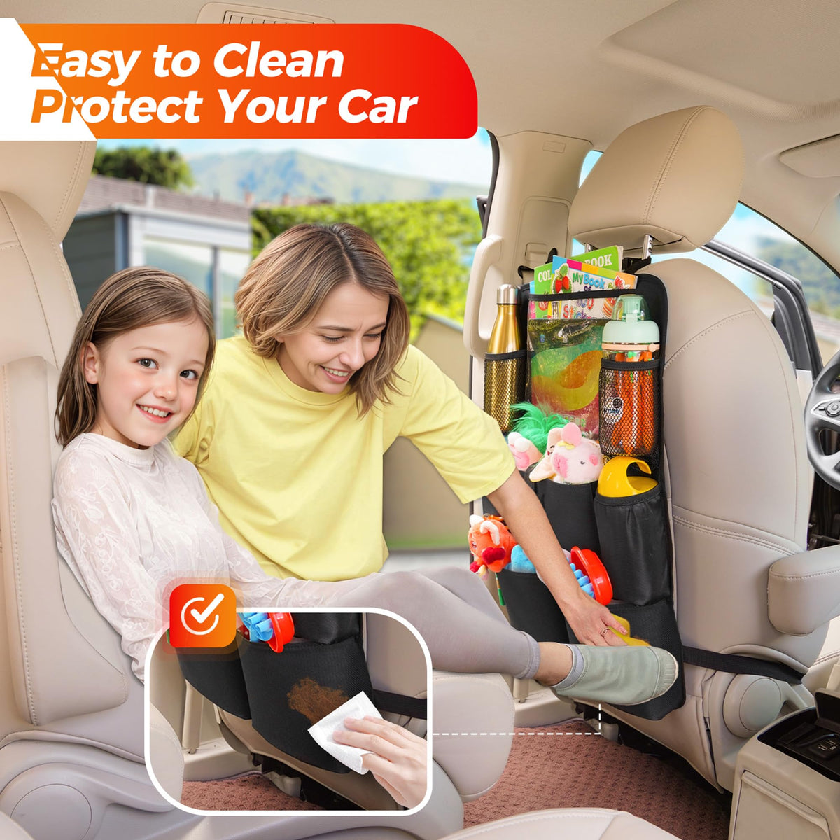 8-Pocket Backseat Organizer With Tablet Holder