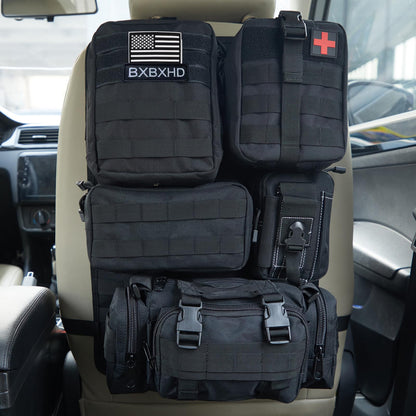 Tactical Seat Back Organizer With Detachable Pouches