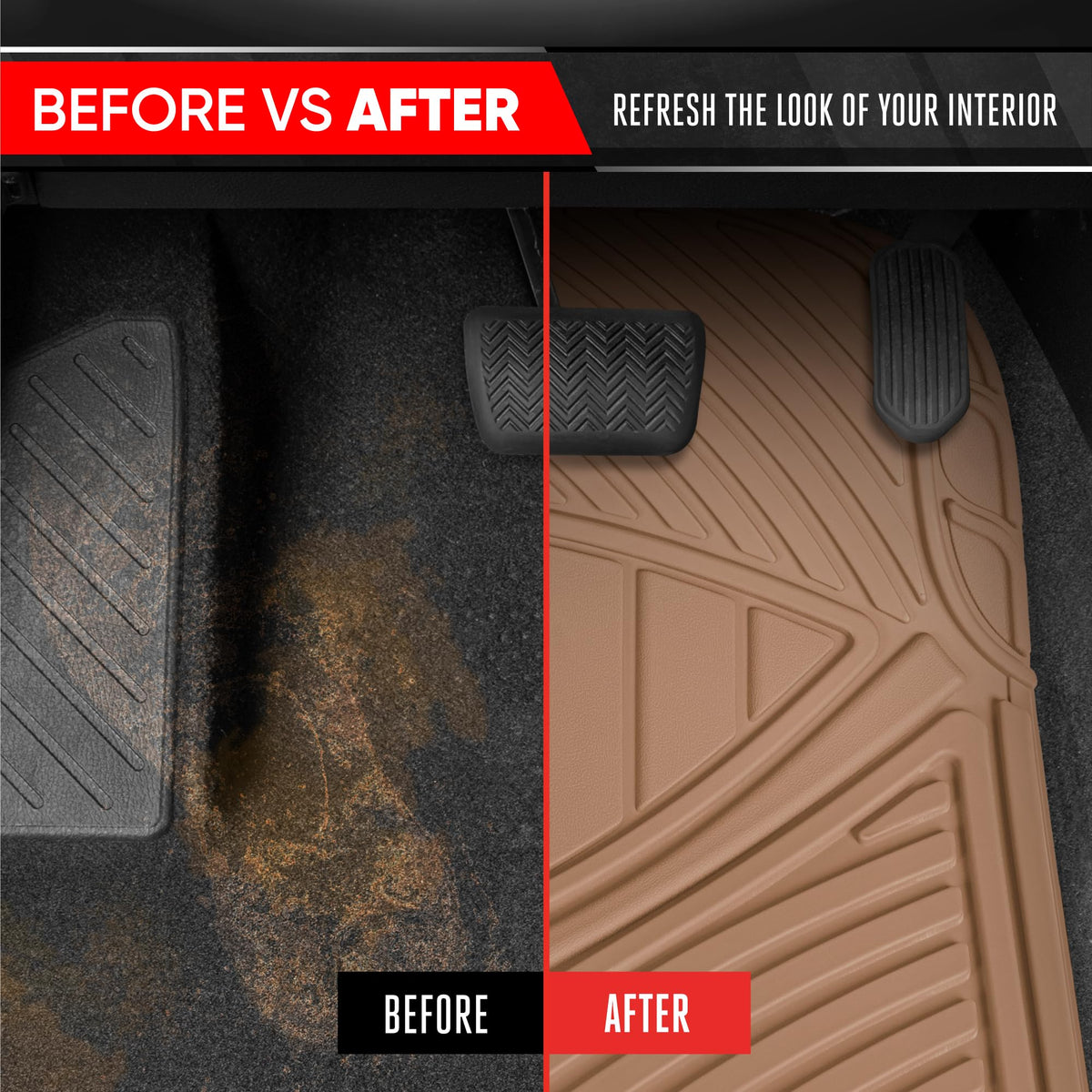 Motor Trend MT-773-801-BK Black Floor Mats