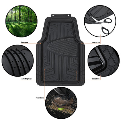 All-Season Rubber Floor Mats – 2 Piece Set