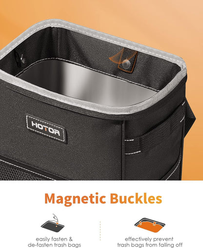 Leakproof Car Trash Can With Storage Pockets