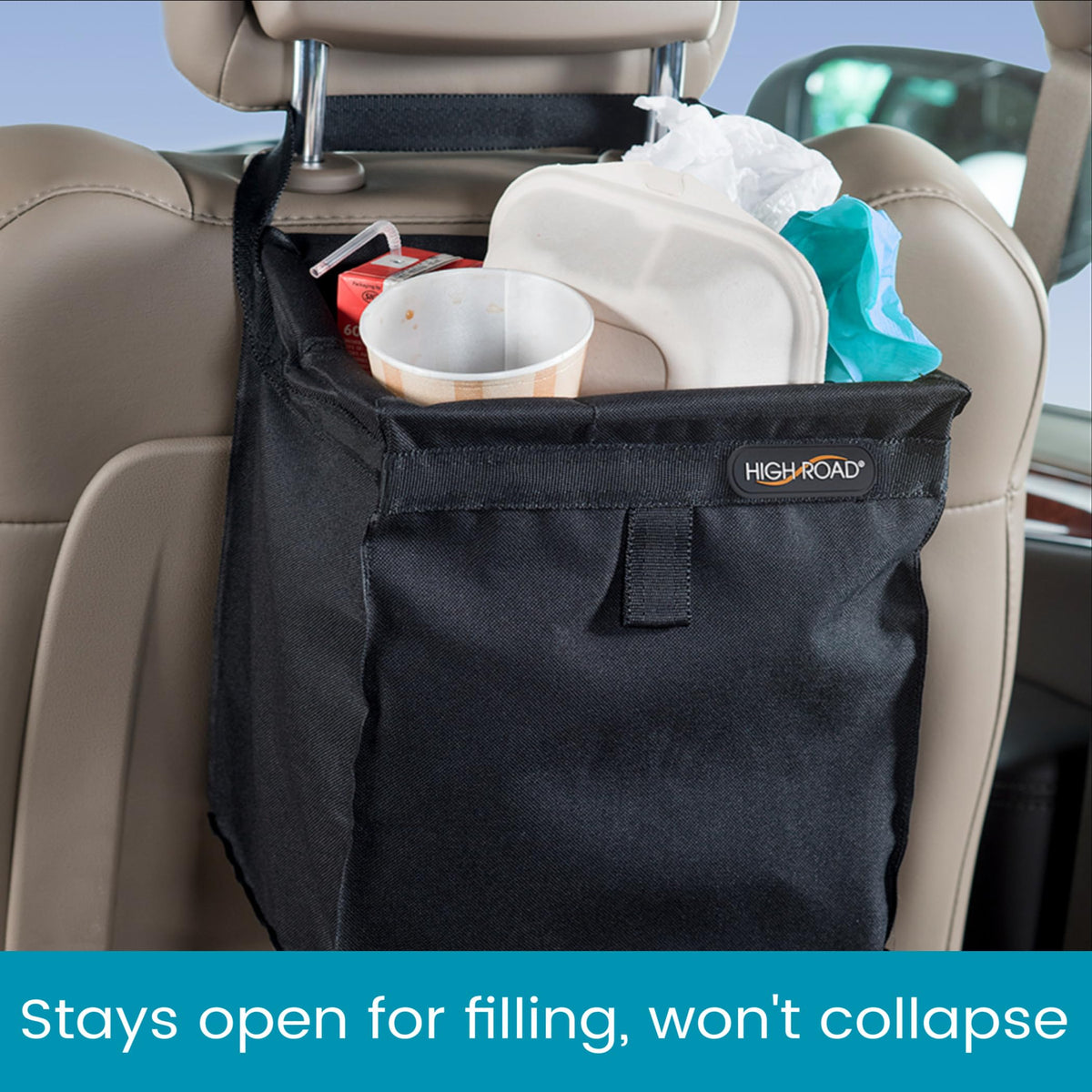 Car Trash Can With Push-Close Waterproof Lid