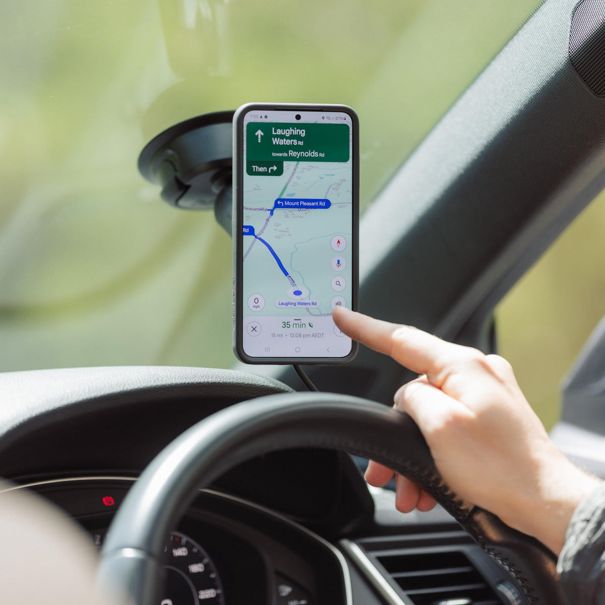 MagSafe Suction Phone Mount With Wireless Charging