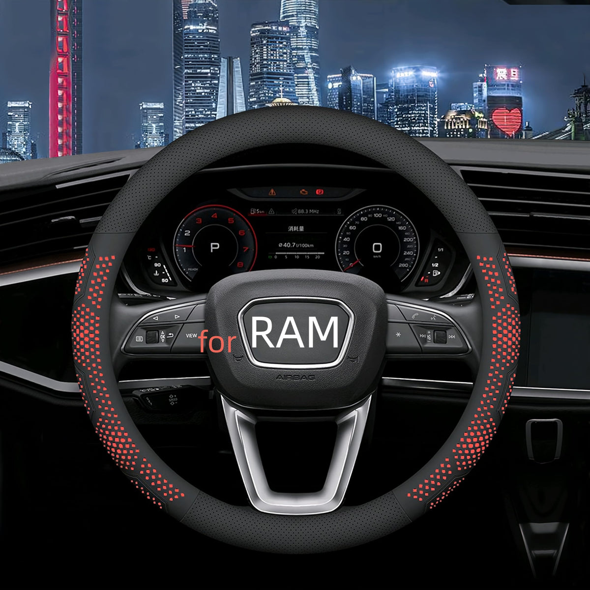 Dodge RAM Anti-Slip Leather Steering Wheel Cover