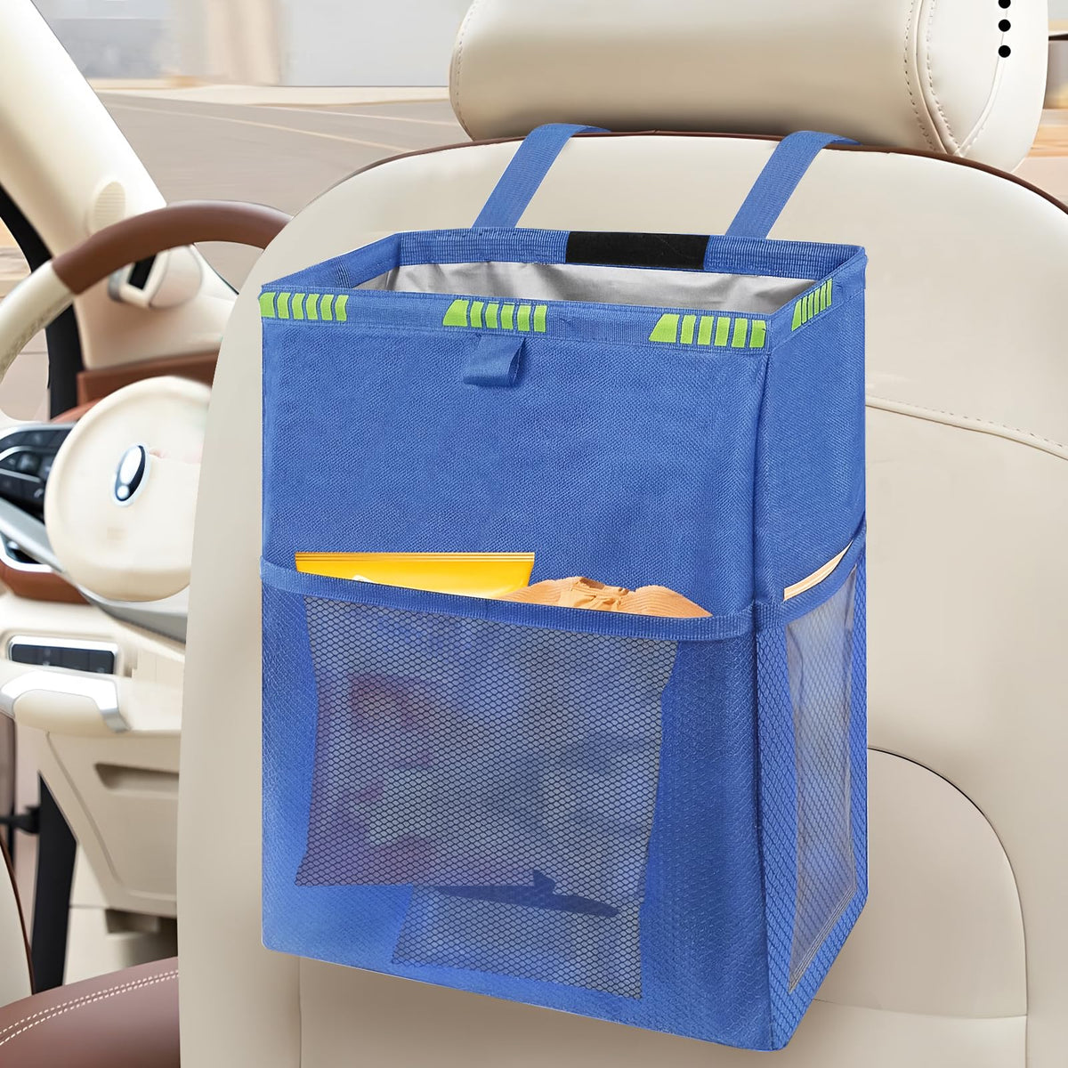 Collapsible Car Trash Bin With Waterproof Lining