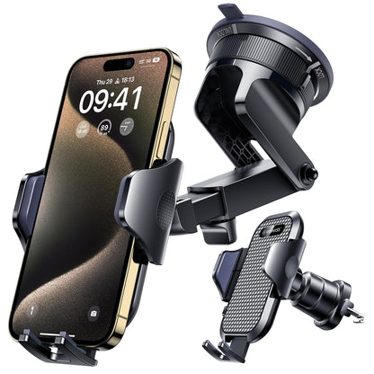 Heavy-Duty Car Phone Mount With Dual Mounting