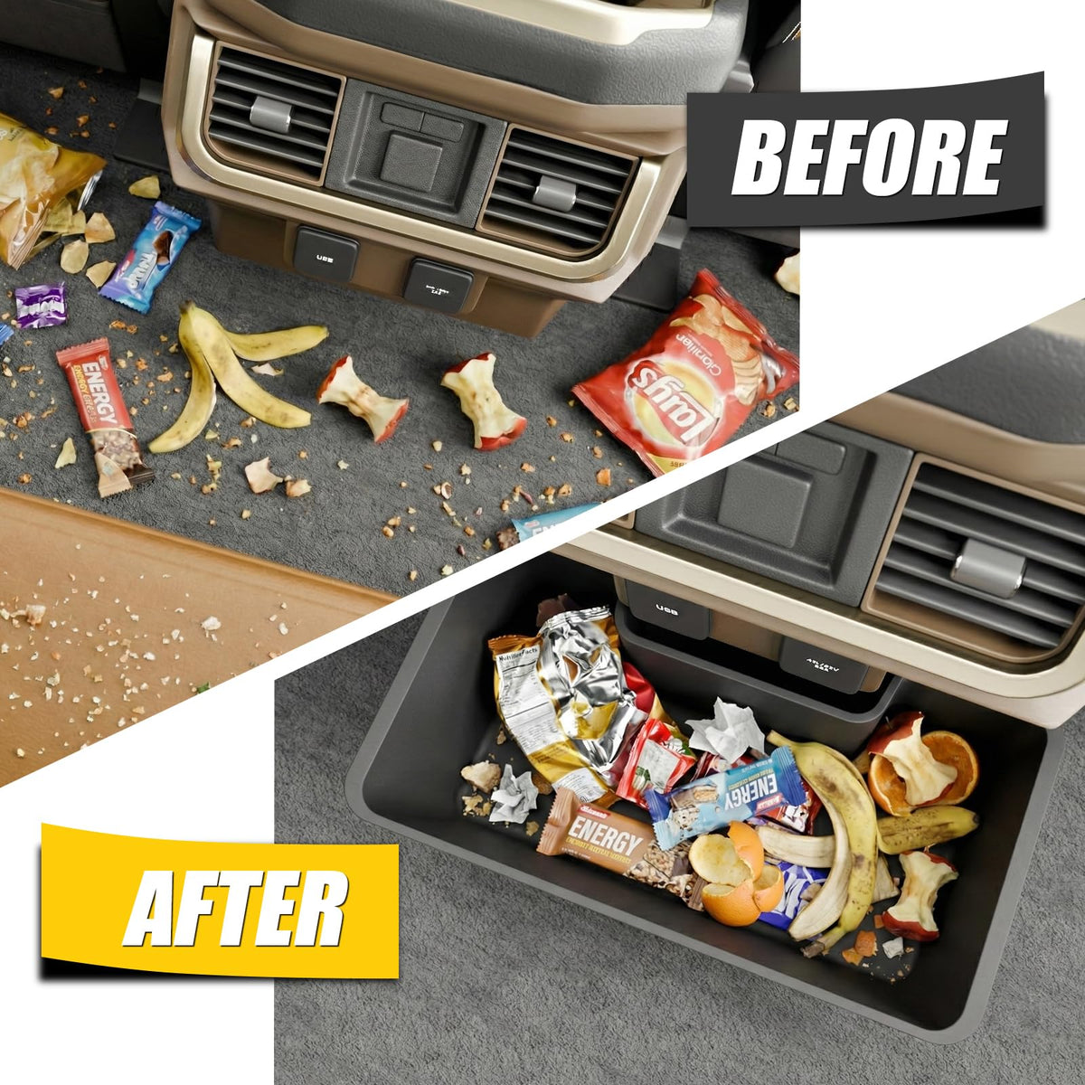 Ford Maverick Armrest Trash Can With Cup Holders