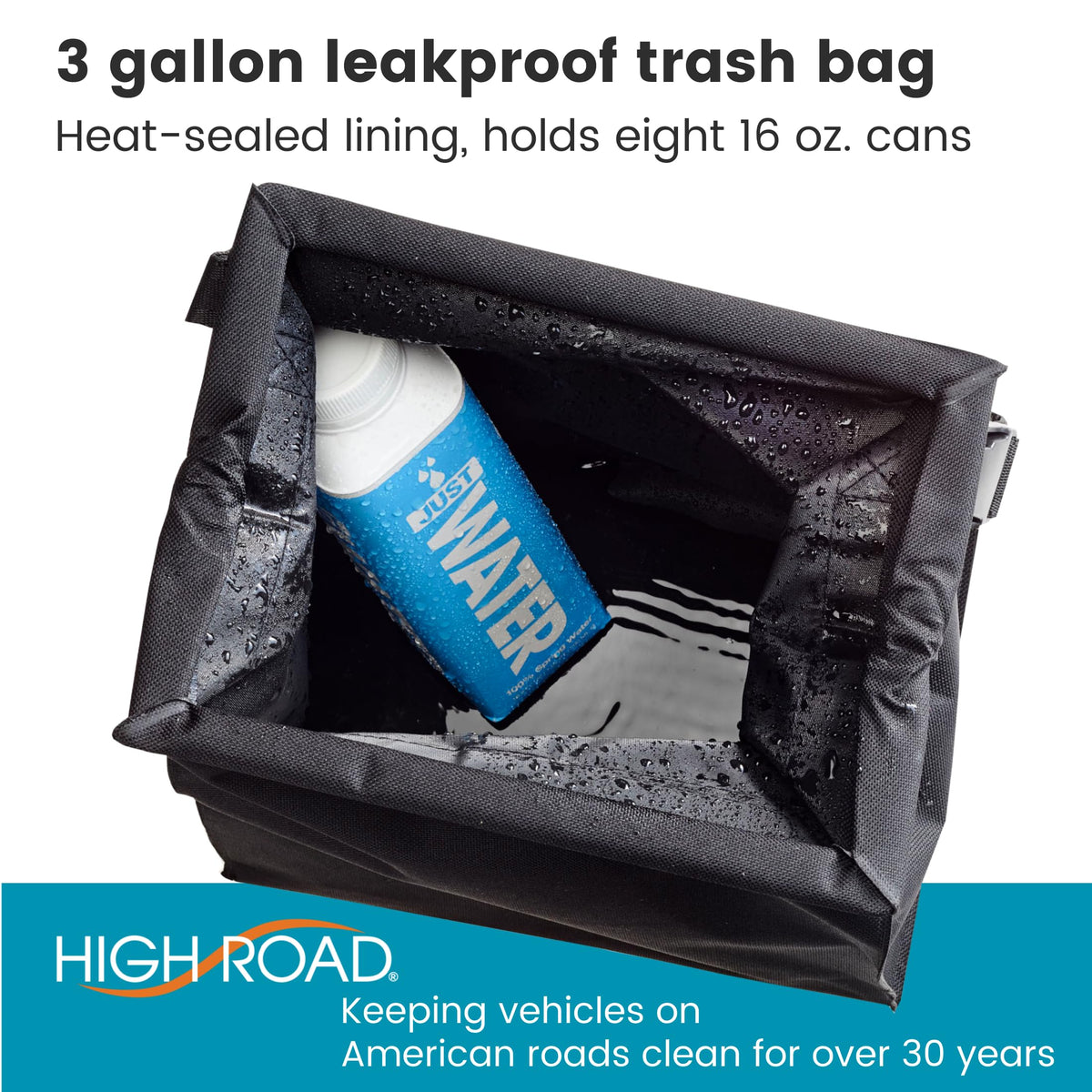 Car Trash Can With Push-Close Waterproof Lid