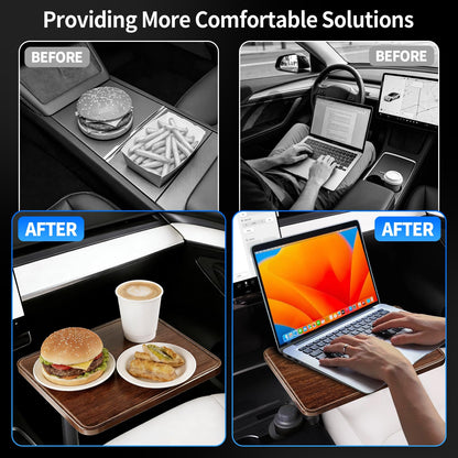 360° Rotating Wooden Car Laptop & Dining Tray