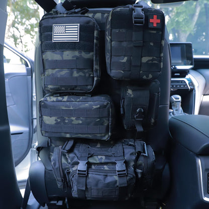 Tactical Seat Back Organizer With Detachable Pouches