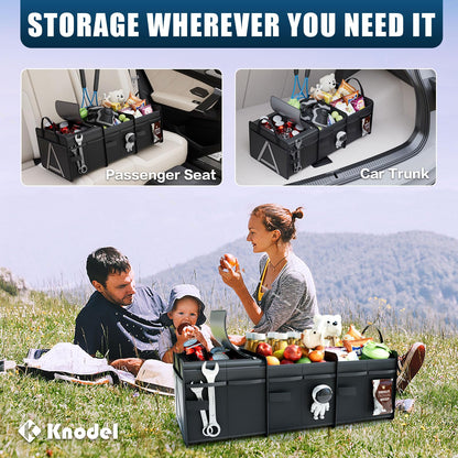 Insulated Trunk Organizer With Three Compartments