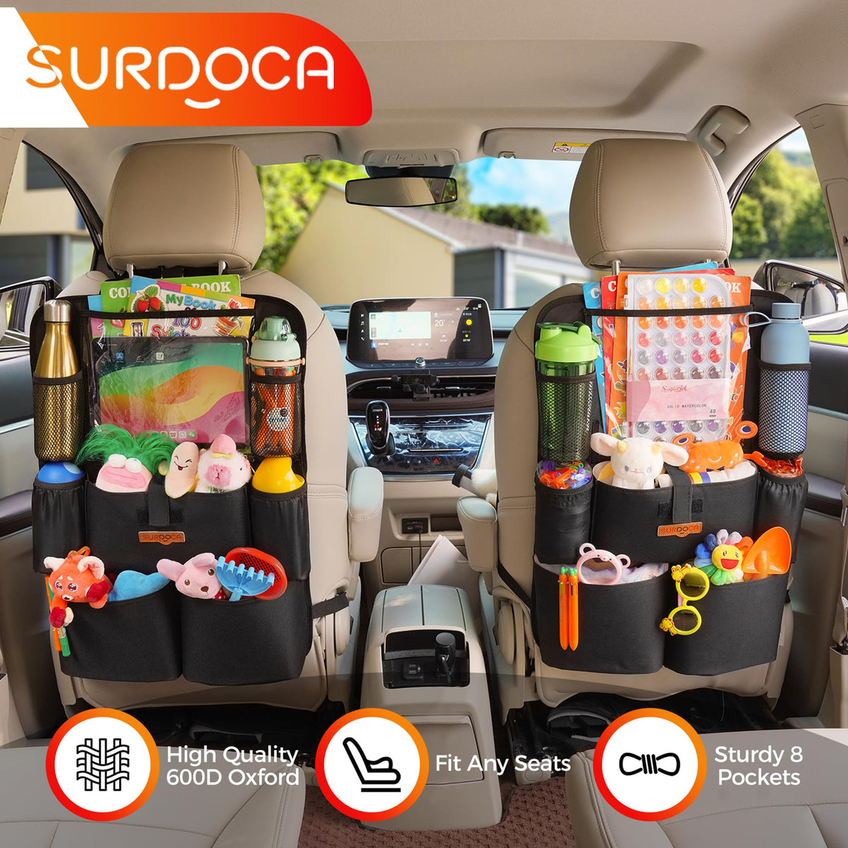 8-Pocket Backseat Organizer With Tablet Holder