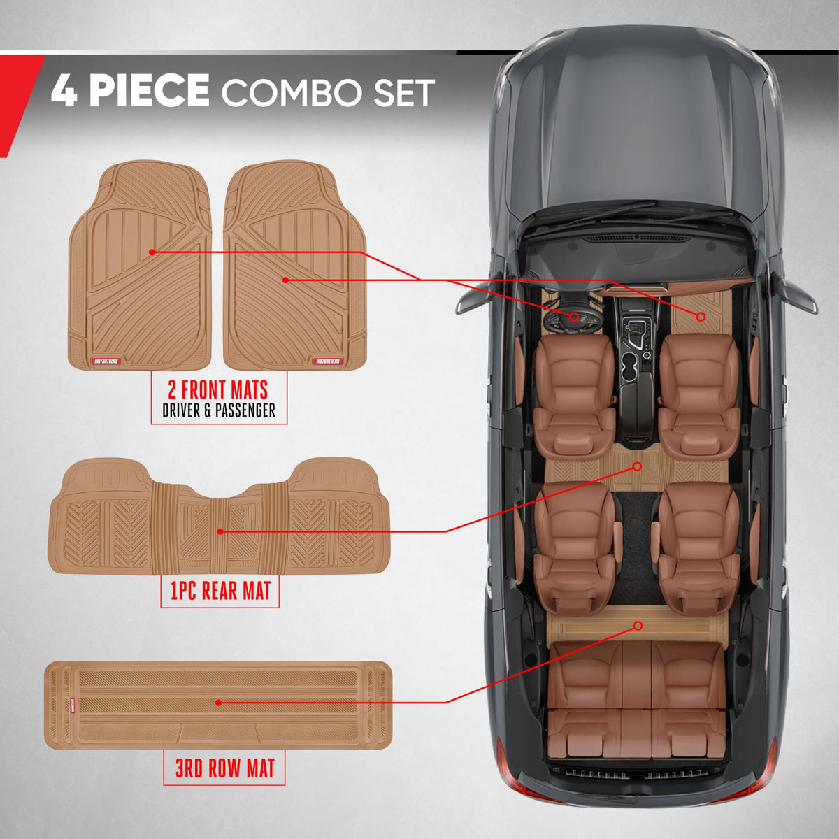 Motor Trend MT-773-801-BK Black Floor Mats