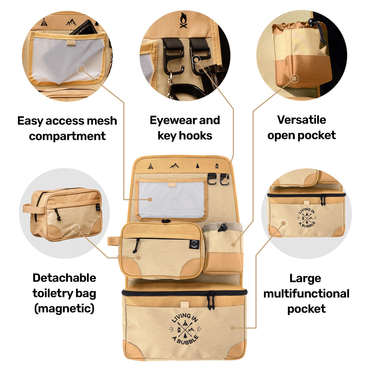 Premium Seat Back Organizer for Cars and Campervans