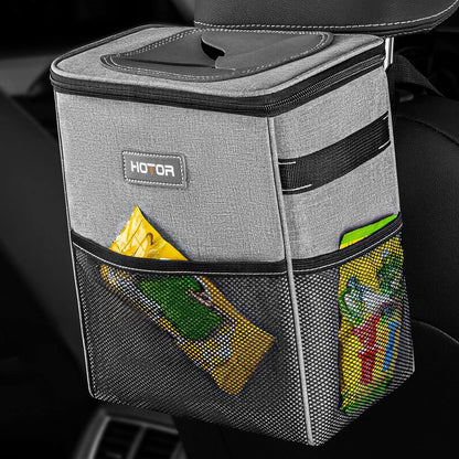 Leakproof Car Trash Can With Storage Pockets